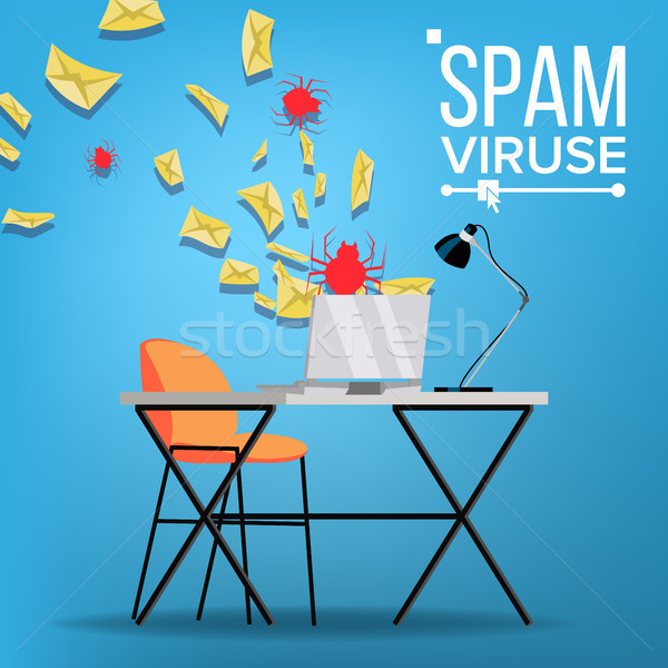 Spam virus vector Internet tehnologie on-line Imagine de stoc © pikepicture