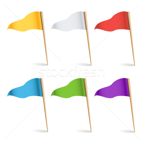 Colorful Cocktail Flags Vector. Set Multi Colored Pins Illustration. Stock photo © pikepicture