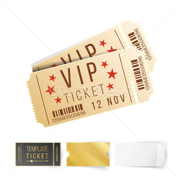 Two Cinema Tickets Vector. Top View Blank. Template Isolated On White Background Stock photo © pikepicture