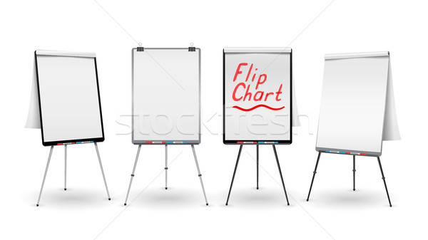 Flip Chart Seminar Concept Vector. Man Showing Presentation. Flat