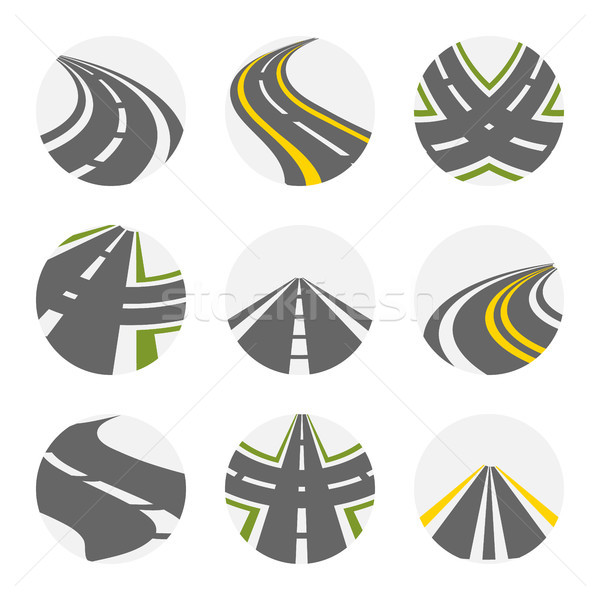 Curving Road Vector Set Stock photo © pikepicture
