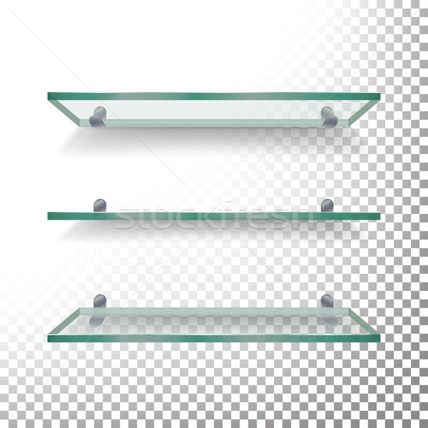 Empty Glass Shelves Template Vector Stock photo © pikepicture