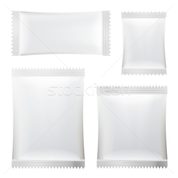 Sachet Vector. White Blank Of Stick Sachet Packaging. Sachets For Medicines. Good For Package Design Stock photo © pikepicture