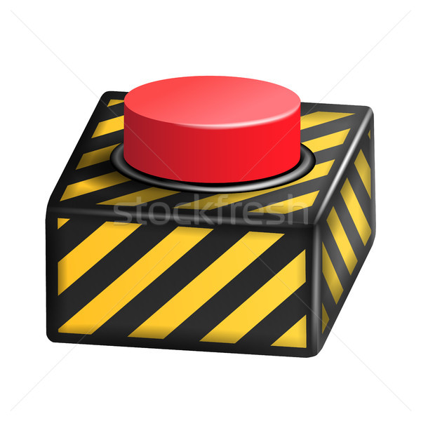 Red Panic Button Sign Vector. Red Alarm Shiny Button Illustration Stock photo © pikepicture