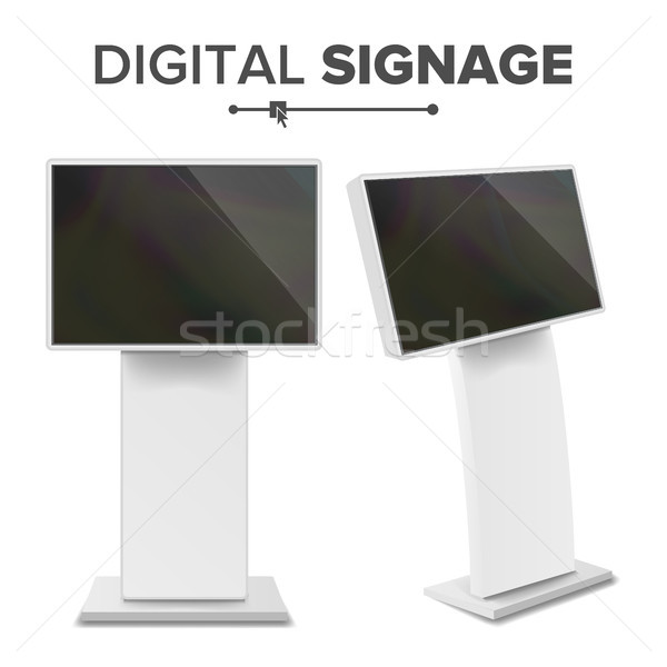 Digitális érintőképernyő vektor interaktív hirdetés felfelé Stock fotó © pikepicture