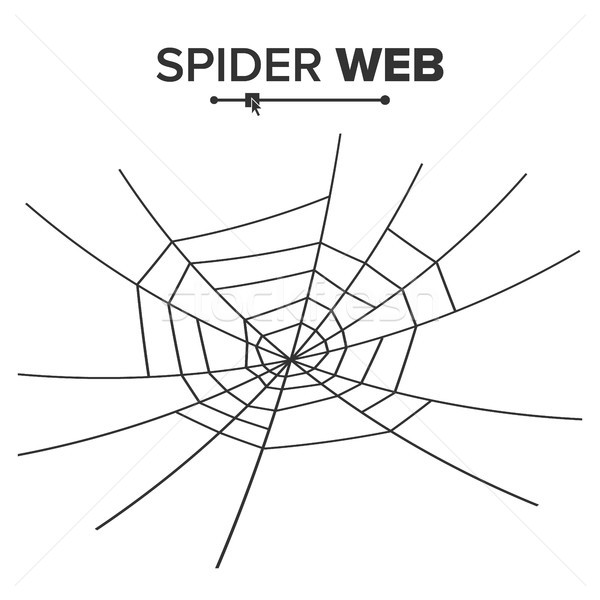 Halloween Spinnennetz Vektor schwarz isoliert weiß Stock foto © pikepicture