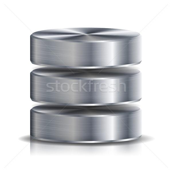 Netzwerk Datenbank Disc Symbol Vektor realistisch Stock foto © pikepicture