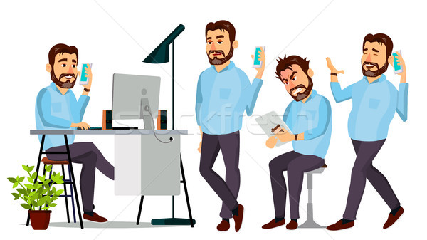 Boss Character Vector. Environment Process. Various Action. Cartoon Business Illustration Stock photo © pikepicture