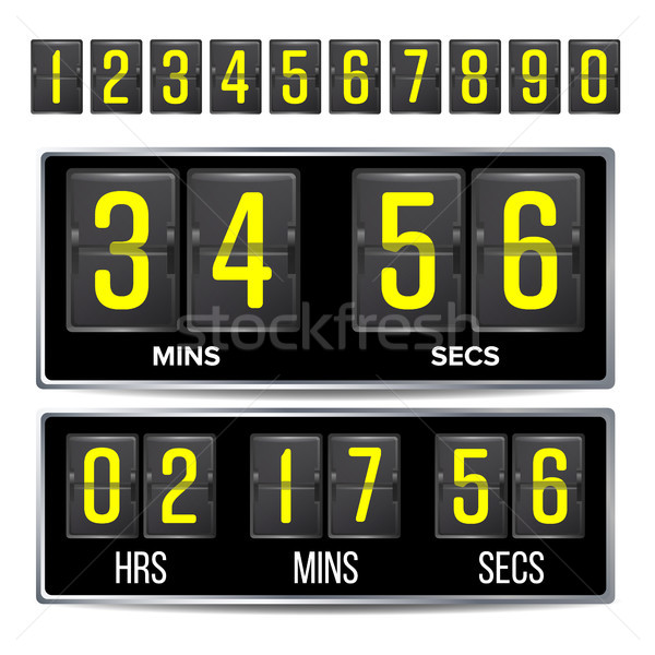 Compte à rebours timer vecteur noir tableau de bord numérique Photo stock © pikepicture