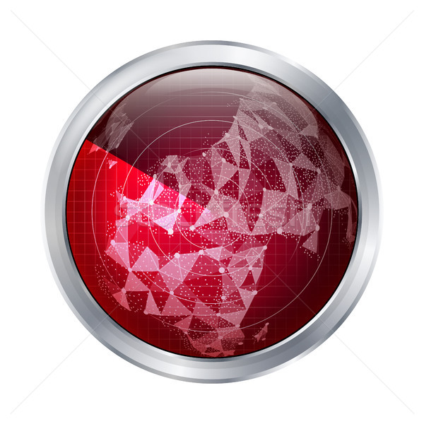 Radar Sign Vector. Europe. Abstract Radar Scan The World Map. Abstract Targets In Process. Stock photo © pikepicture