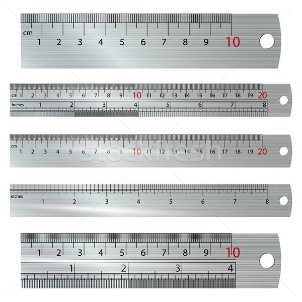 Stock photo: Metric Imperial Rulers Vector.