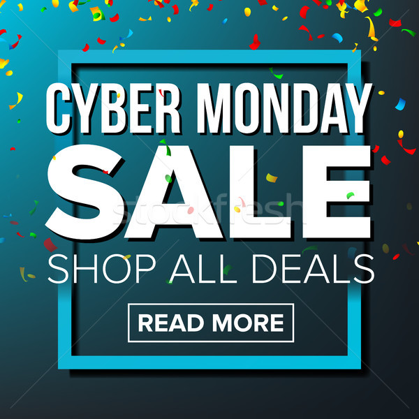 Cyber Monday Sale Banner Vector. Business Advertising Illustration. Cyber Monday Sale Poster. Templa Stock photo © pikepicture