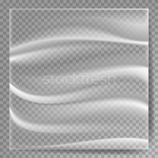 Transparent Polyethylene Vector. Plastic Wrap Texture. Stretched Polyethylene Cover. Isolated On Tra Stock photo © pikepicture