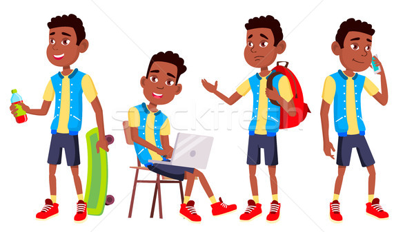 Set of hand-drawn teen boys Stock Vector by ©Ostapius 69884517