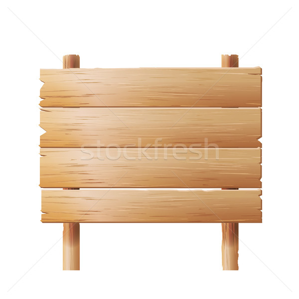 Wooden Signboards Vector. Old Geometric Sign Stand In Cartoon Style. Stock photo © pikepicture
