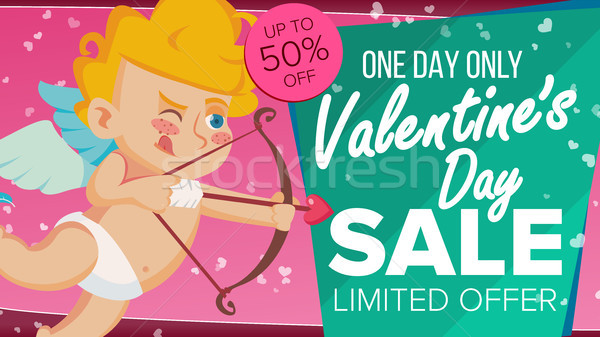 Valentine s Day Sale Banner Vector. Happy Amour. Design For Web, Flyer, February 14 Card, Advertisin Stock photo © pikepicture