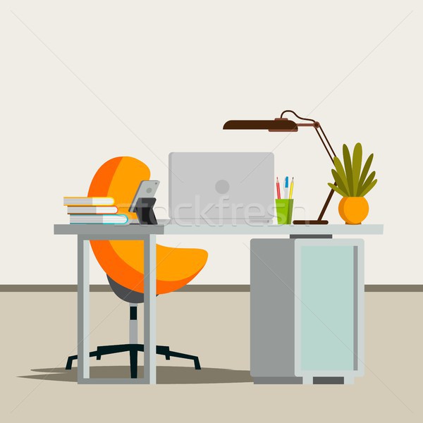 Bureau intérieur vecteur affaires travail modernes [[stock_photo]] © pikepicture