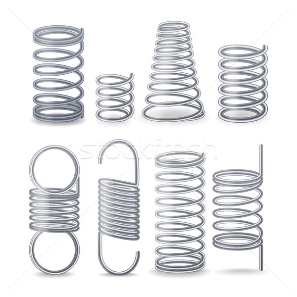 Stock foto: Spirale · flexible · Draht · Kompression · Spannung · industriellen