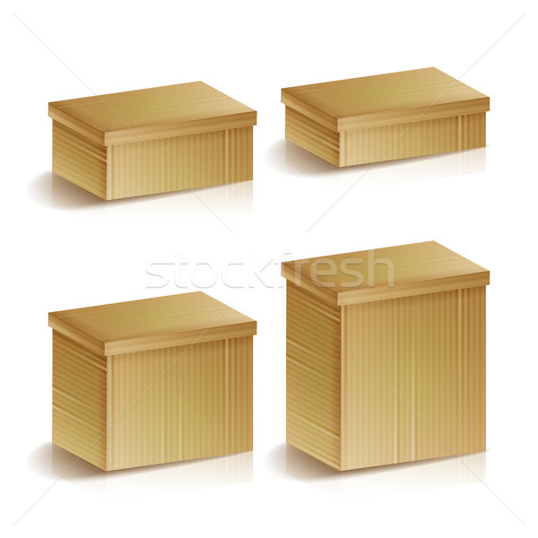 Realistic Cardboard Boxes Set Isolated Vector Illustration. Delivery And Packing Concept. Box Packag Stock photo © pikepicture