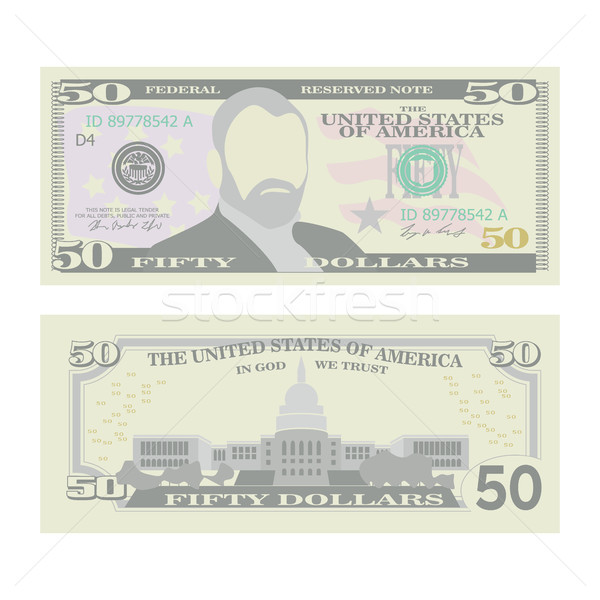 50 Dollars Banknote Vector. Cartoon Stock photo © pikepicture