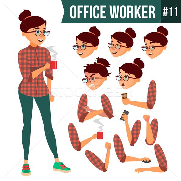 Trabalhador de escritório vetor mulher profissional oficial adulto Foto stock © pikepicture