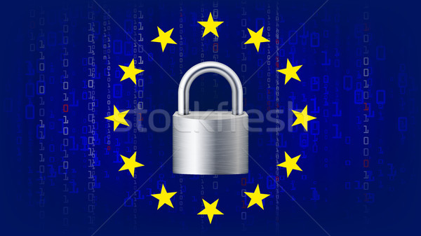 GDPR Background Vector. Padlock. Blue Matrix. Internet Regulation. Protection Of Personal Data. Illu Stock photo © pikepicture
