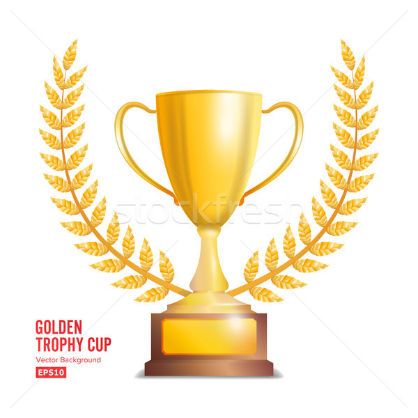 Arany trófea csésze babér koszorú díj Stock fotó © pikepicture