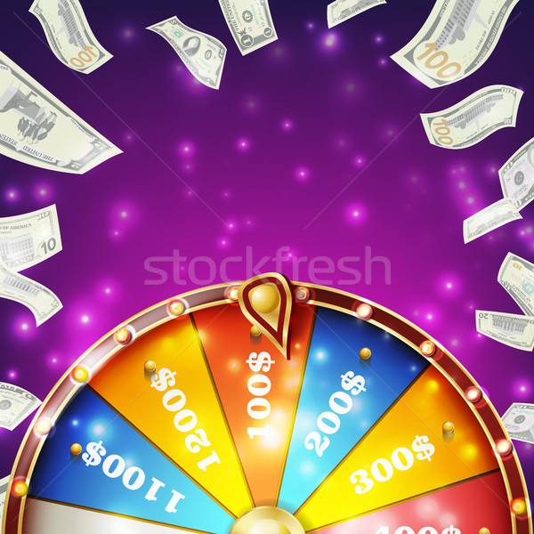 Wheel Of Fortune Banner Vector. Win Fortune Roulette 3d Victory Object. Winner Bright Background. Il Stock photo © pikepicture