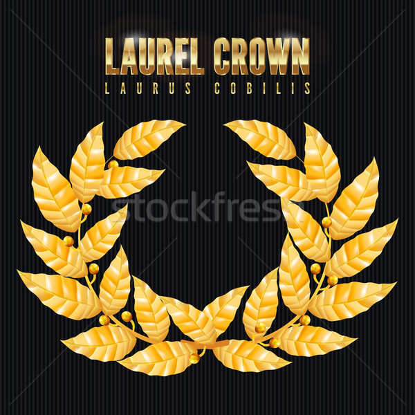 Laurel Crown. Greek Wreath With Golden Leaves. Vector Illustration Stock photo © pikepicture