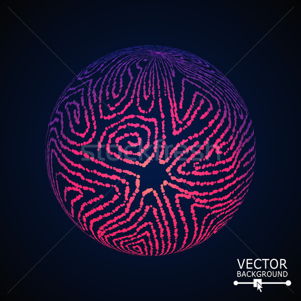 Luxury Sphere With Swirled Stripes. Vector Glowing Composition Stock photo © pikepicture