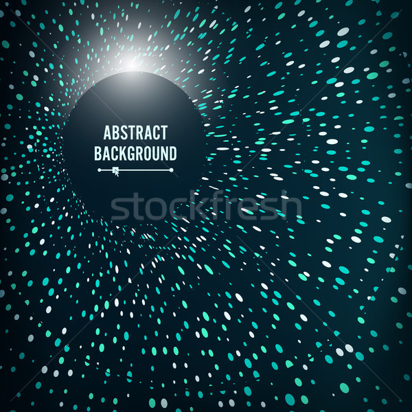 Radial Lattice Graphic Design. Abstract Vector Background. Round Point Particles. Tunnel, Funnel, Bl Stock photo © pikepicture