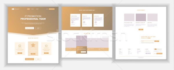 Main Web Page Design Vector. Website Business Screen. Landing Template. Innovation Idea. Engineer De Stock photo © pikepicture