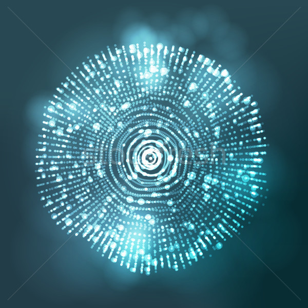Glowing Abstract Sphere Vector. Cyber Equalizer. Flare Lens. Illustration Stock photo © pikepicture