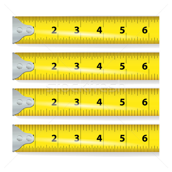 Yellow Measure Tape Vector. Centimeter And Inch. Measure Tool Equipment Illustration Isolated On Whi Stock photo © pikepicture