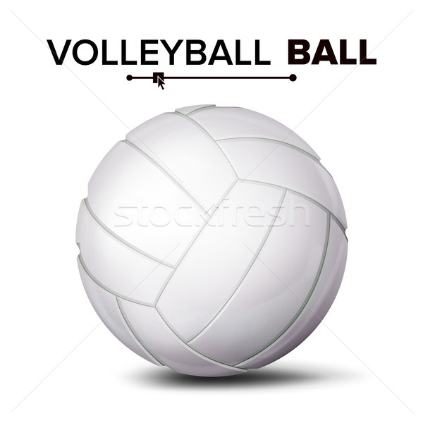 Realistic Volleyball Ball Vector. Classic Round White Ball. Sport Game Symbol. Illustration Stock photo © pikepicture