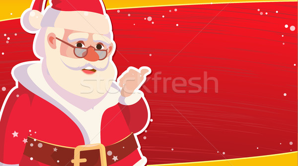 Stock photo: Christmas Sale Banner Template With Classic Xmas Santa Claus Vector. Discount Special Offer Sale Ban