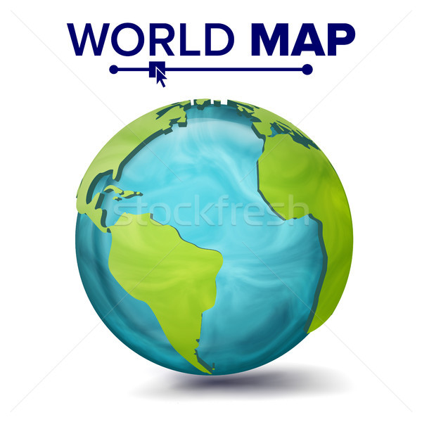 Stockfoto: Wereldkaart · vector · 3D · planeet · bol · aarde