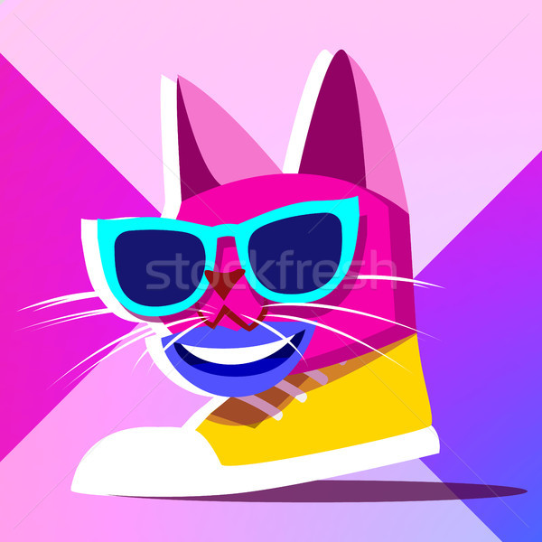 Minim suprarealism vector abstract pisică kitty Imagine de stoc © pikepicture