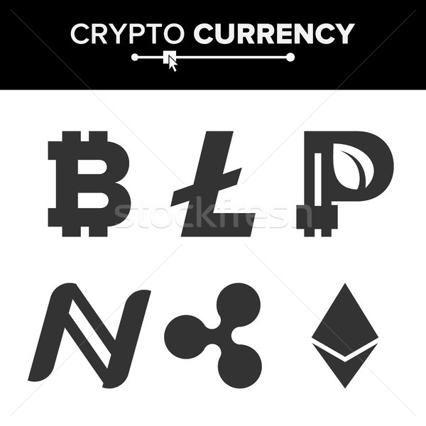 Digital Currency Counter Set Vector. Fintech Blockchain. Famous World Cryptography. Crypto Currency  Stock photo © pikepicture