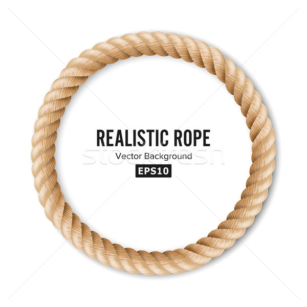 Realistic Rope Vector. 3D Circular Rope Isolated On White Background. Illustration Of Twisted Nautic Stock photo © pikepicture