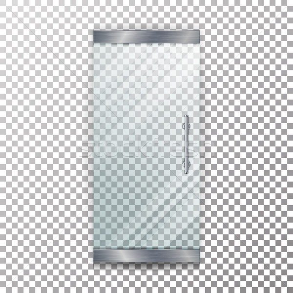 Glass Door Transparent Vector. Architectural interior symbol With Soft Shadow In Front Isolated On C Stock photo © pikepicture