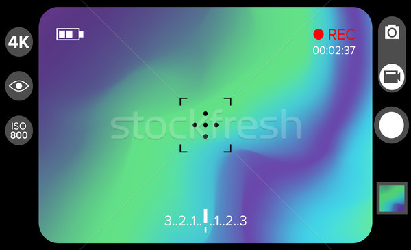 Camera Viewfinder Vector. Focusing screen of the camera. Viewfinder camera recording. Vector templat Stock photo © pikepicture
