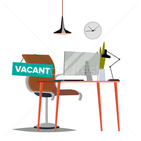 Vacancy Concept Vector. Office Chair. Vacancy Sign. Business HR Hiring. Sign Vacancy. Searching Prof Stock photo © pikepicture