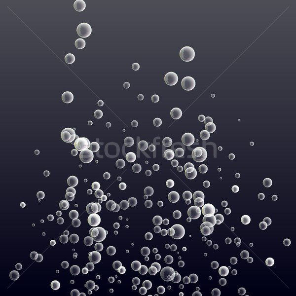 Underwater Fizzing Air Bubbles Vector. Deep Water. Circle And Liquid, Light Design. Fizzy Sparkles I Stock photo © pikepicture