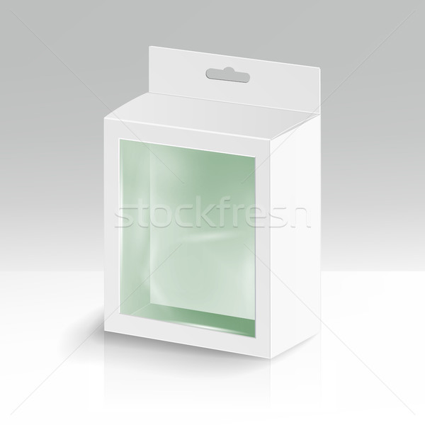 Сток-фото: белый · картона · прямоугольник · вектора · пусто · коробки