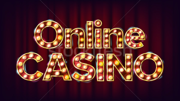 [[stock_photo]]: Ligne · casino · bannière · vecteur · vintage · or