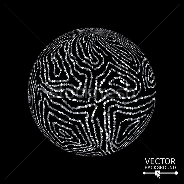 Sphere With Swirled Stripes. Vector Glowing Background Stock photo © pikepicture
