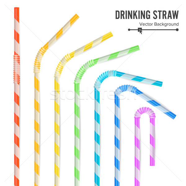 Renkli içme ayarlamak 3D çizgili ikon Stok fotoğraf © pikepicture