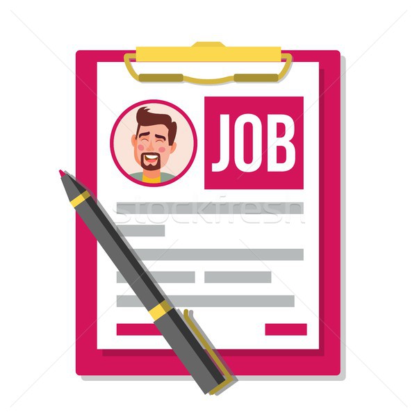Stock photo: Form Job Application Vector. Business Document. Resume, Career. HR Human Resources Concept. Male Pro