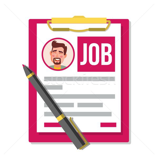 Form Job Application Vector. Business Document. Resume, Career. HR Human Resources Concept. Male Pro Stock photo © pikepicture